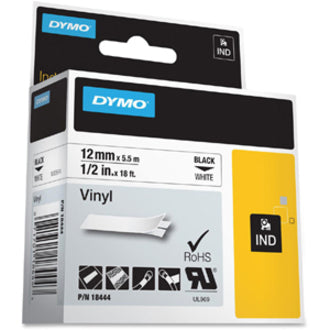 Dymo Rhino Industrial Vinyl Labels - 15/32" Width x 18 3/64 ft Length - Permanent Adhesive - Rectangle - Thermal Transfe