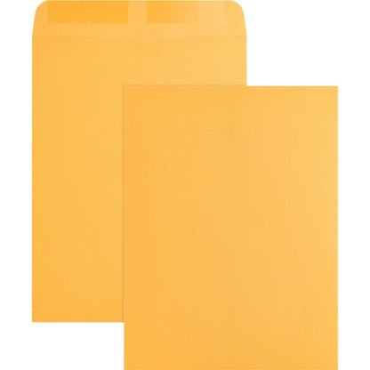 Business Source Kraft Gummed Catalog Envelopes - Catalog - #10 1/2 - 9" Width x 12" Length - 28 lb - Gummed - Kraft - Kr