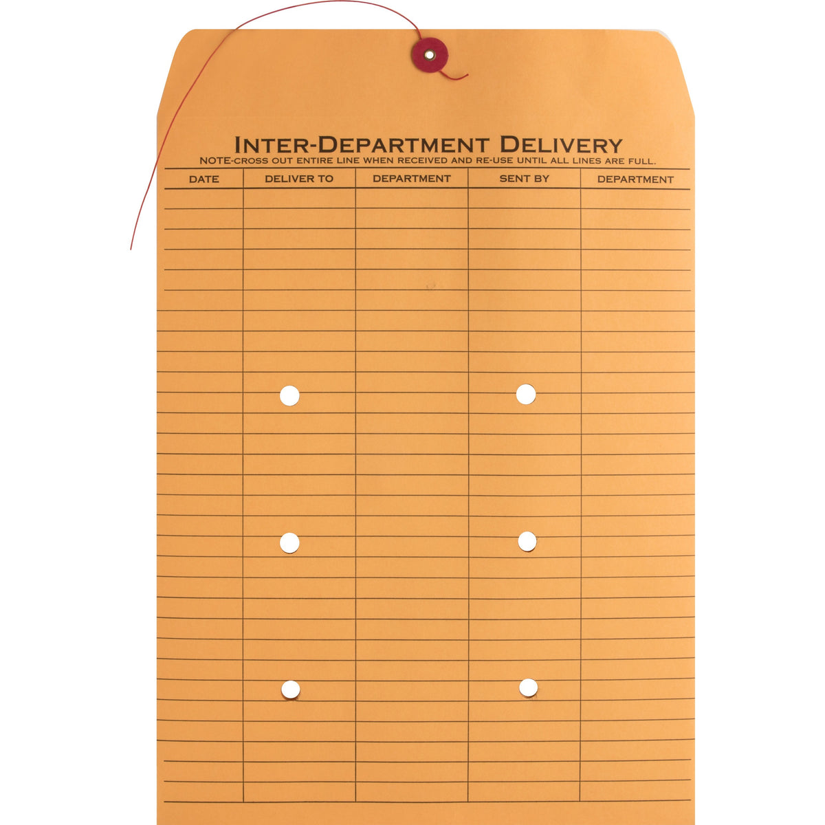 Business Source 2-sided Inter-Department Envelopes - Inter-department - 10" Width x 13" Length - 28 lb - String/Button -