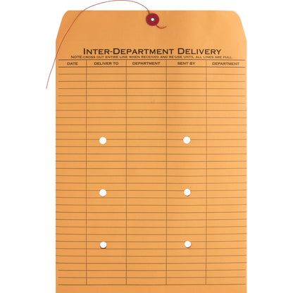Business Source 2-sided Inter-Department Envelopes - Inter-department - 10" Width x 13" Length - 28 lb - String/Button -
