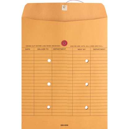 Business Source 2-sided Inter-Department Envelopes - Inter-department - 10" Width x 13" Length - 28 lb - String/Button -