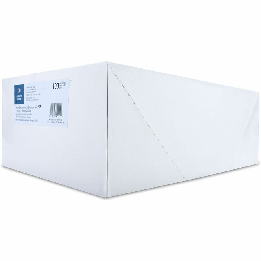 Business Source 2-sided Inter-Department Envelopes - Inter-department - 10" Width x 13" Length - 28 lb - String/Button -