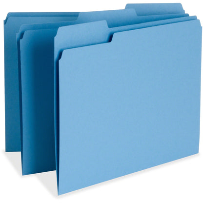 Business Source 1/3 Tab Cut Letter Recycled Top Tab File Folder - 8 1/2" x 11" - Top Tab Location - Assorted Tab Positio