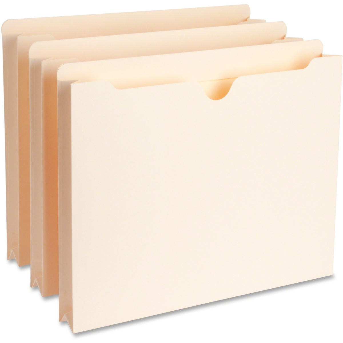 Business Source Straight Tab Cut Letter Recycled File Pocket - 8 1/2" x 11" - 1 1/2" Expansion - 11 pt. - Manila - 50 / 