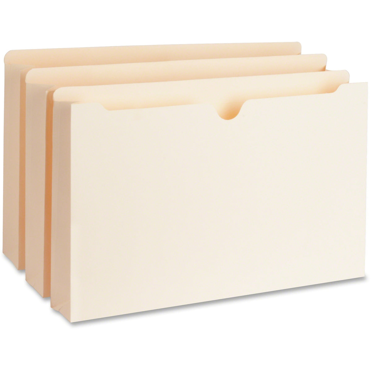 Business Source Straight Tab Cut Legal Recycled File Pocket - 8 1/2" x 14" - 2" Expansion - 11 pt. - Manila - 50 / Box