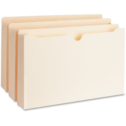 Business Source Straight Tab Cut Legal Recycled File Pocket - 8 1/2" x 14" - 2" Expansion - 11 pt. - Manila - 50 / Box