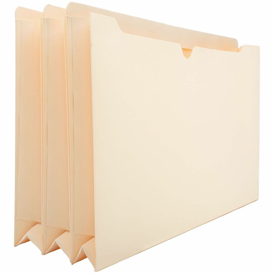 Business Source Straight Tab Cut Legal Recycled File Pocket - 8 1/2" x 14" - 2" Expansion - 11 pt. - Manila - 50 / Box
