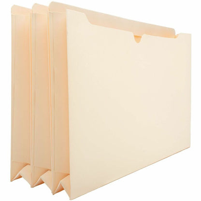 Business Source Straight Tab Cut Legal Recycled File Pocket - 8 1/2" x 14" - 2" Expansion - 11 pt. - Manila - 50 / Box