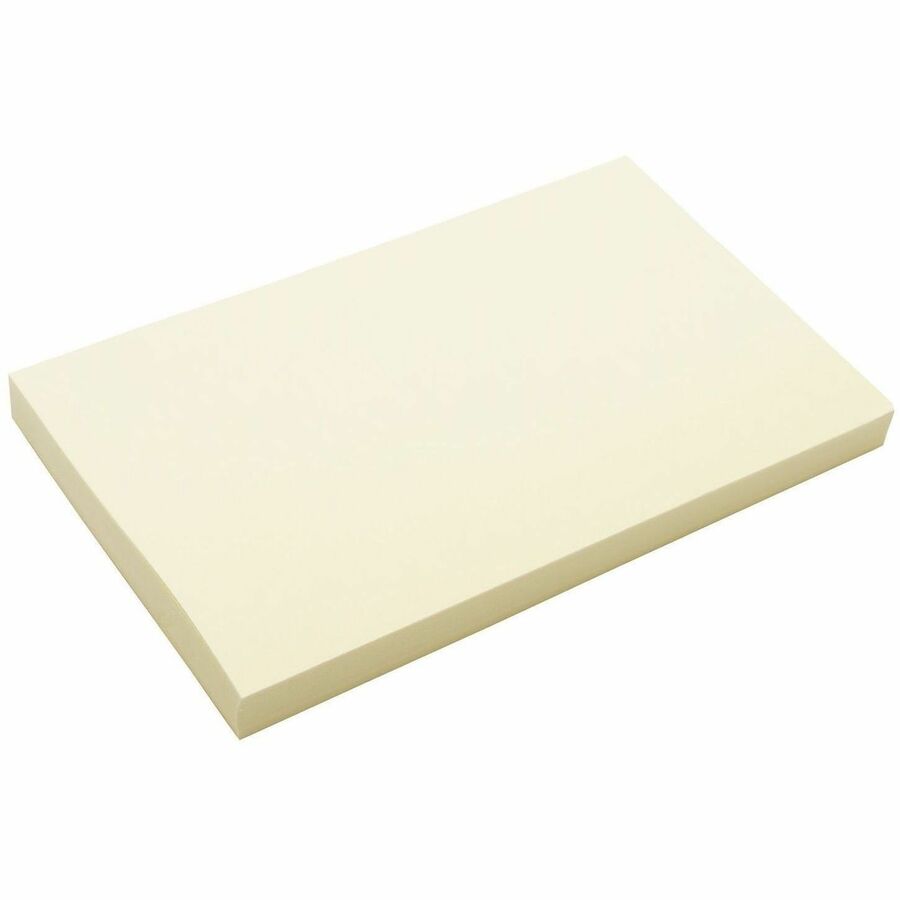 Business Source Repositionable Notes - 3" Flag/Note Width x 5" Flag/Note Length - Rectangle - Yellow - 18 / Pack
