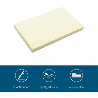 Business Source Repositionable Notes - 3" Flag/Note Width x 5" Flag/Note Length - Rectangle - Yellow - 18 / Pack