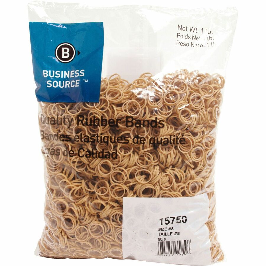 Business Source Quality Rubber Bands - Size: #8 - 0.9" Length x 0.1" Width - Sustainable - Rubber - Crepe - 5200 / Pack