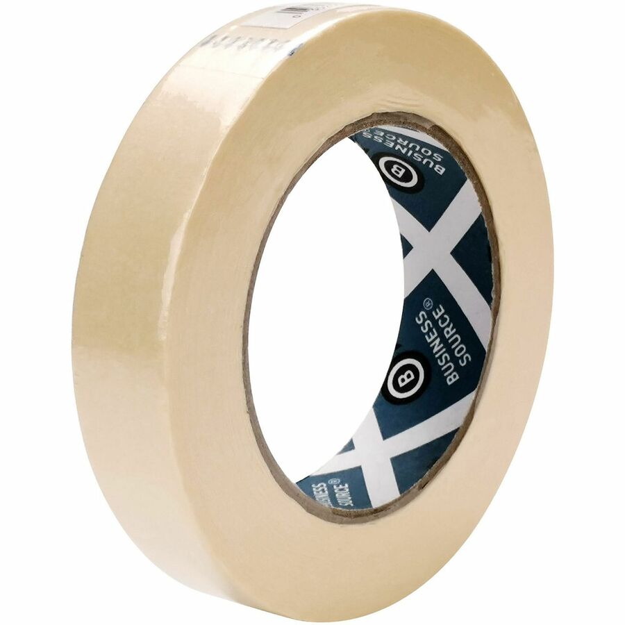 Business Source Utility-purpose Masking Tape - 60 yd Length x 1" Width - 3" Core - Tan - Crepe Paper Backing - 1 Roll