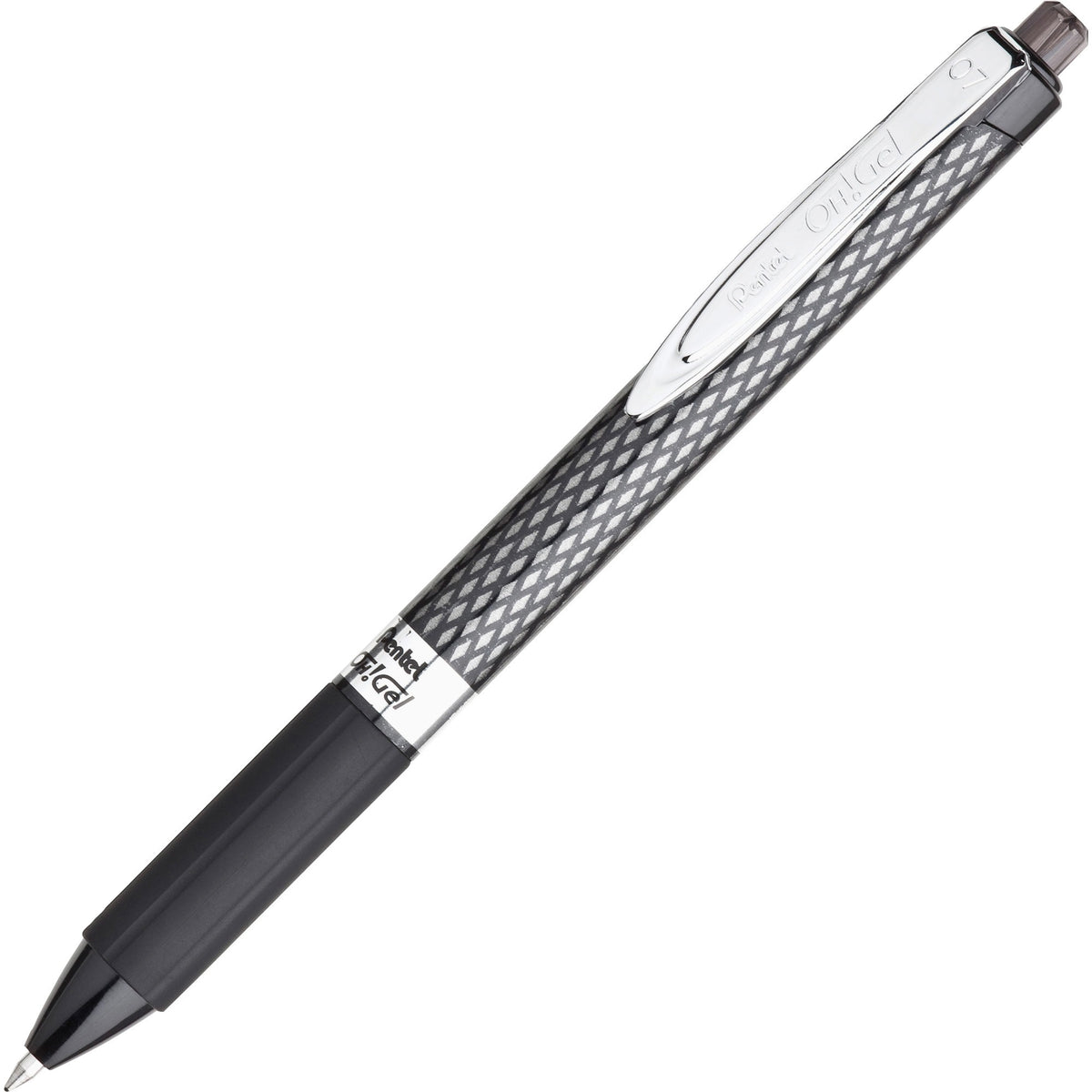 Pentel OH! Medium Point Gel Pens - 0.7 mm Medium Pen Point - Black Ink - Gel-based - Carbon Fiber Barrel - 12 / Dozen