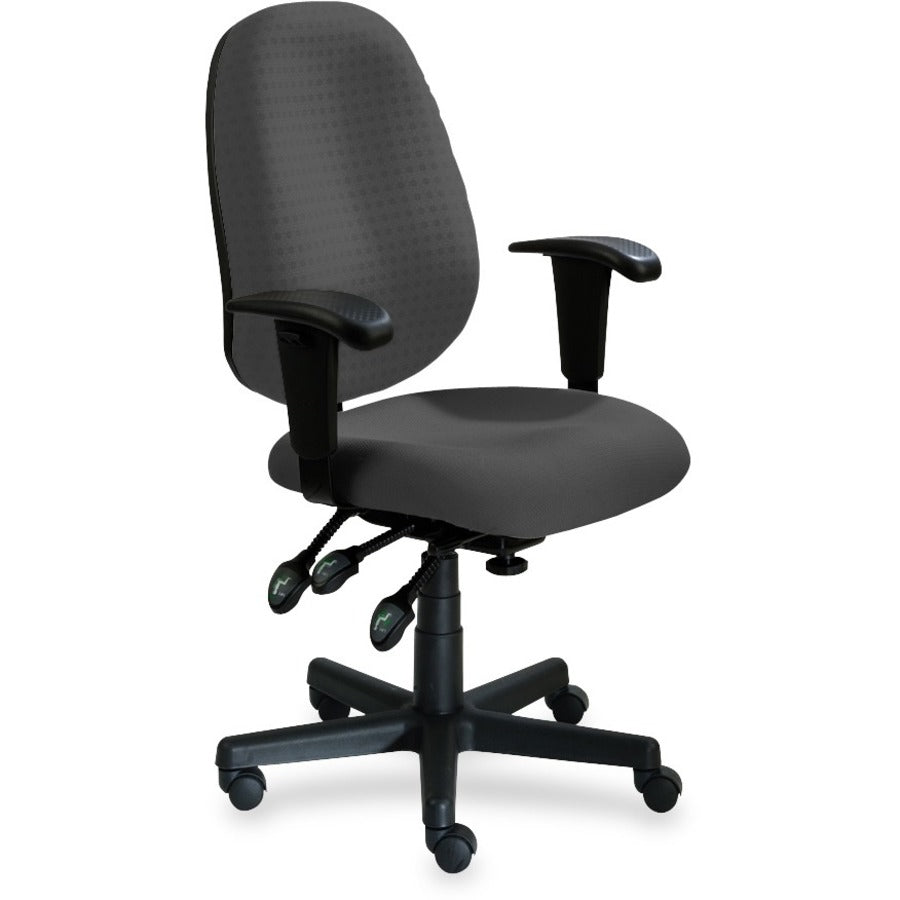 9 to 5 Seating Agent 1660 Mid-Back Task Chair with Arms - Coal Seat Color - Polyester Seat Material - Acrylic Back Mater