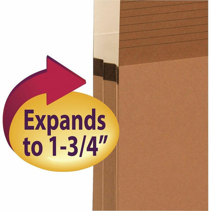 Smead Easy Grip Straight Tab Cut Legal Recycled File Pocket - 8 1/2" x 14" - 1 3/4" Expansion - Redrope - 25 / Box