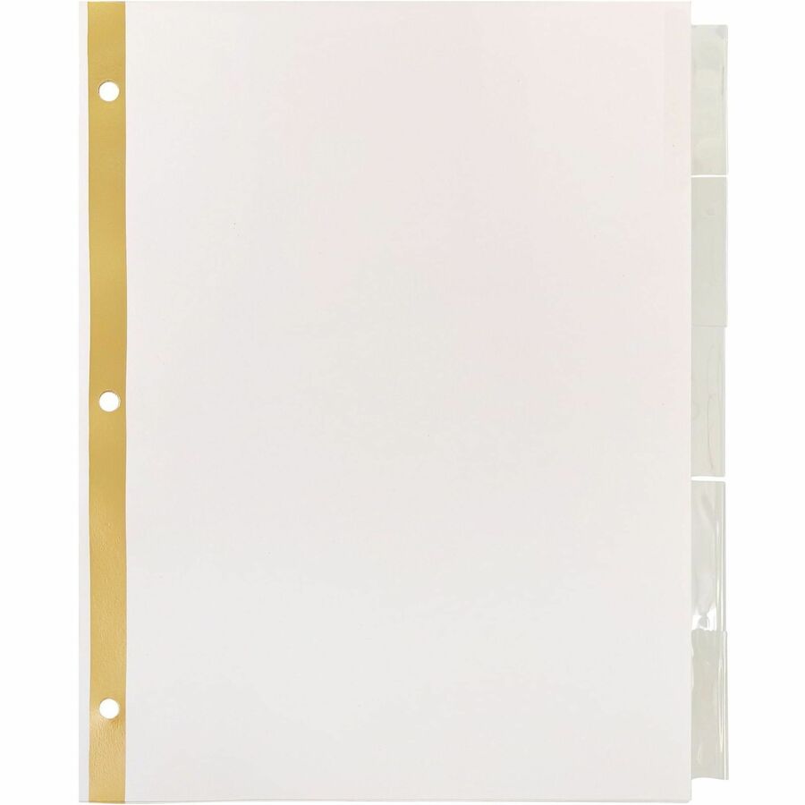 Business Source Tear-resistant Clear Tab Index Dividers - 5 x Divider(s) - 5 Tab(s)/Set - 8.5" Divider Width x 11" Divid
