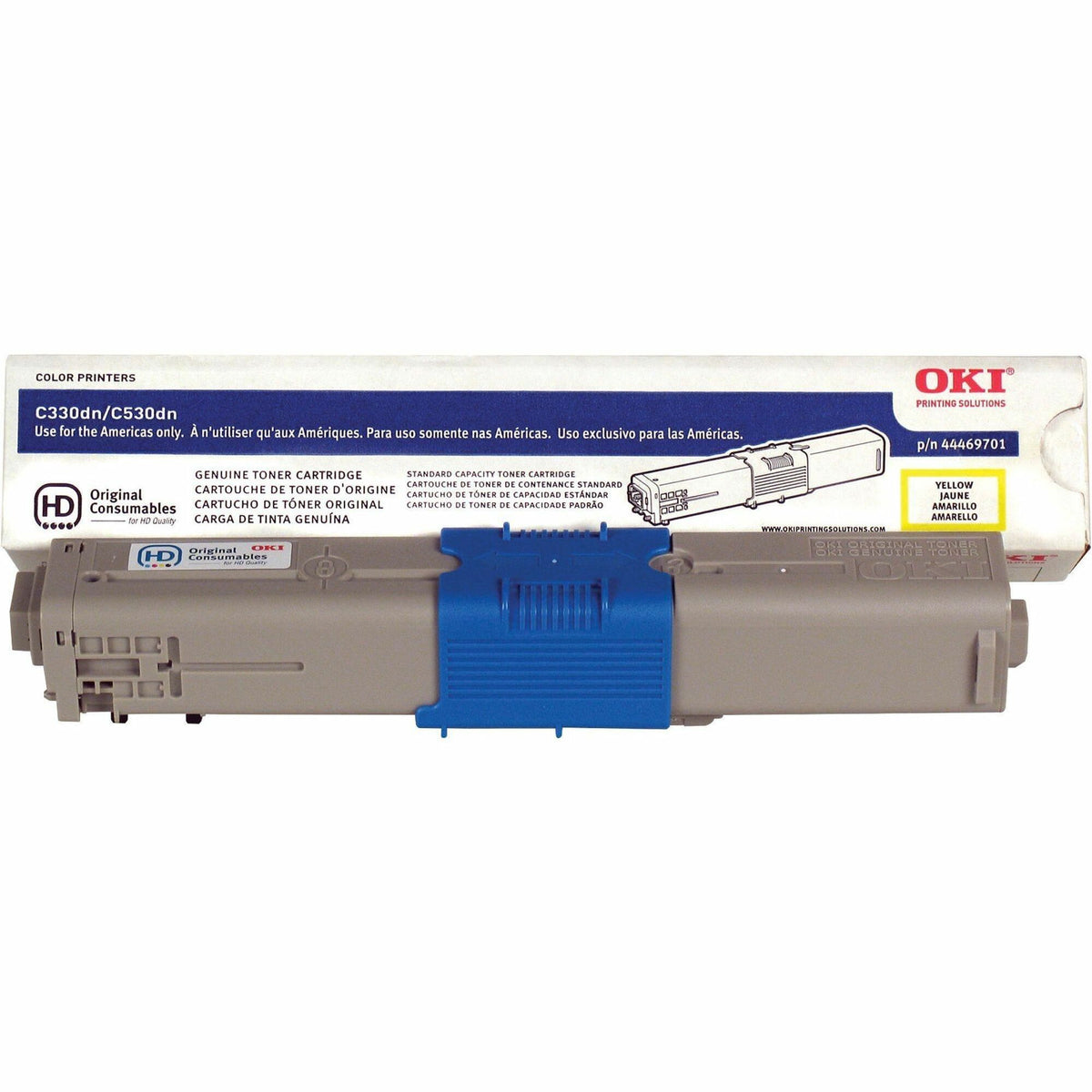 Oki Original LED Toner Cartridge - Yellow - 1 Each - 3000 Pages