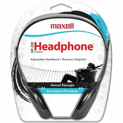 Maxell Lightweight Stereo Headphones - Stereo - Mini-phone (3.5mm) - Wired - 32 Ohm - 20 Hz to 20 kHz - Nickel Plated Co