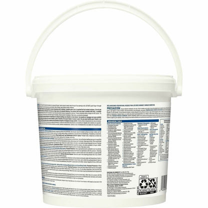 Clorox Healthcare Bleach Germicidal Wipes Bucket - Ready-To-Use - Wipe - 12" Length x 12" Width - Disinfectant - White -
