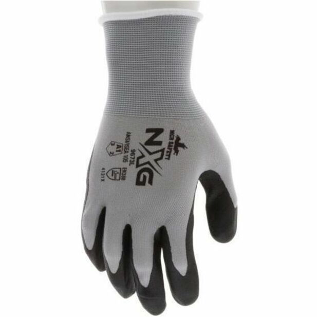 Memphis MCR Safety Nitrile Coated Knit Gloves - Cut, Abrasion Protection - Nitrile Foam Coating - Small Size - Nylon - B