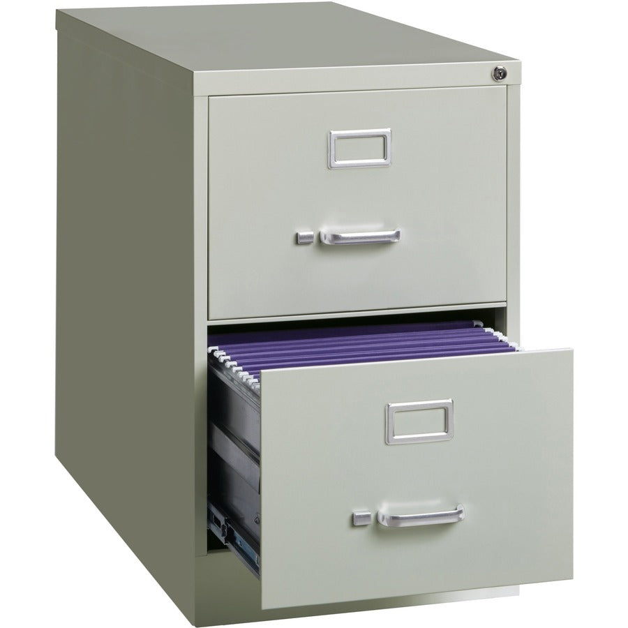 Lorell Fortress Series 26-1/2" Commercial-Grade Vertical File Cabinet - 18" Width x 26.5" Depth x 28.4" Height - 2 x Dra