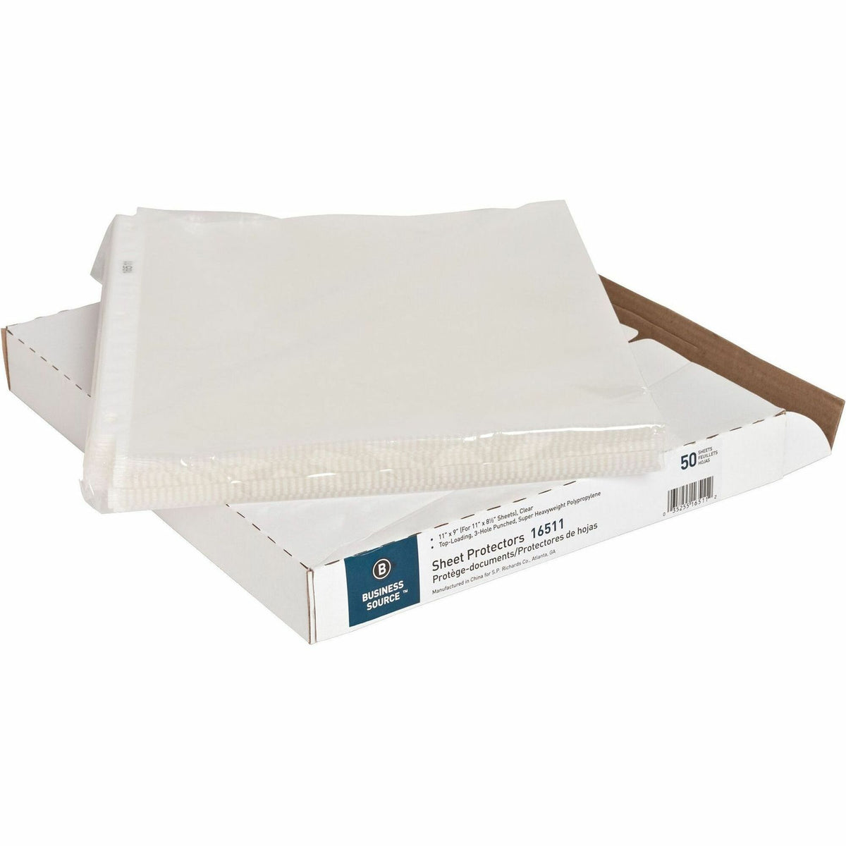 Business Source Sheet Protectors - 5 mil Thickness - For Letter 8 1/2" x 11" Sheet - 3 x Holes - Ring Binder - Top Loadi