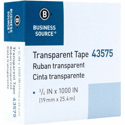 Business Source All-purpose Transparent Glossy Tape - 27.78 yd Length x 0.75" Width - 1" Core - Clear - For Sealing, Men