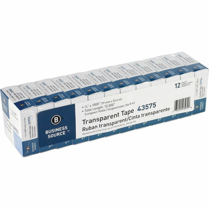 Business Source All-purpose Transparent Glossy Tape - 27.78 yd Length x 0.75" Width - 1" Core - Clear - For Sealing, Men
