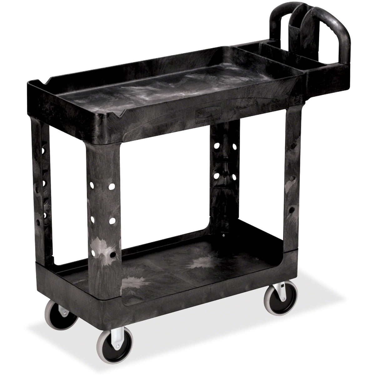 Rubbermaid Commercial BRUTE Heavy-Duty Utility Cart - 2 Shelf - 500 lb Load Capacity - 4 Casters - 5" Caster Size - Resi