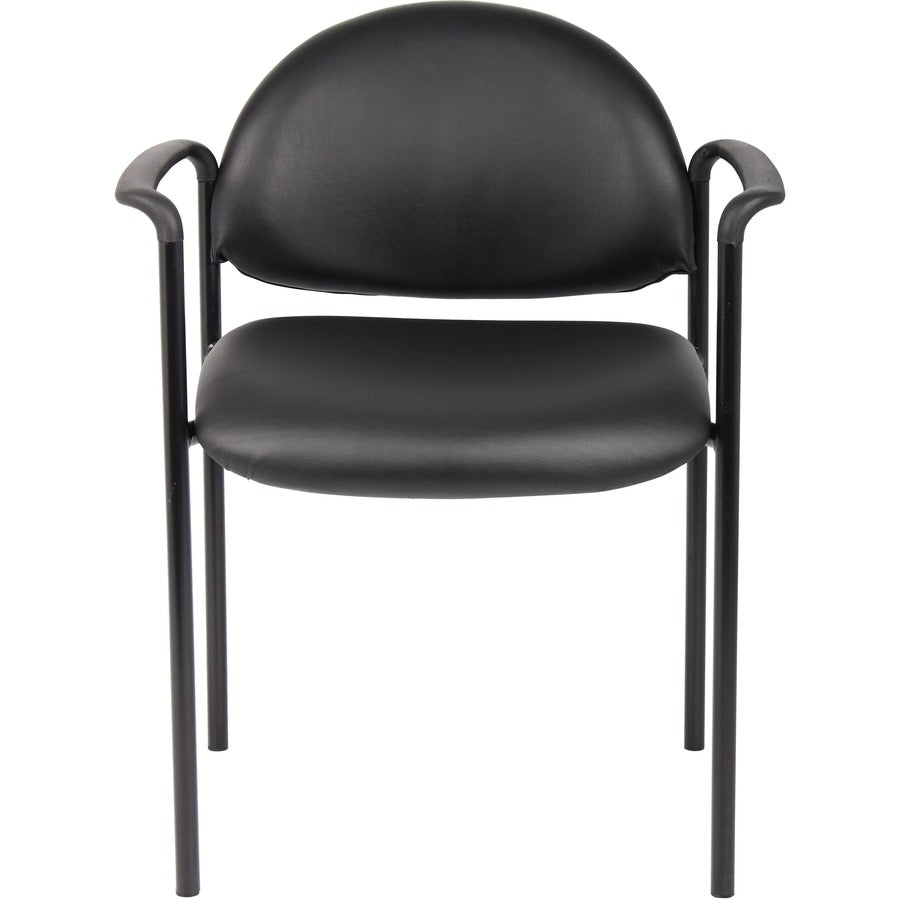 Boss Diamond Stacking Chair with Arm - Black - Fabric - 1 Each