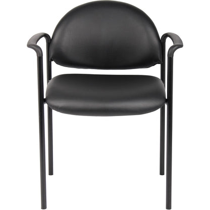 Boss Diamond Stacking Chair with Arm - Black - Fabric - 1 Each
