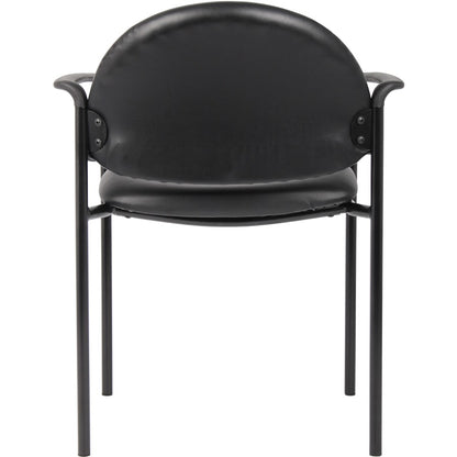 Boss Diamond Stacking Chair with Arm - Black - Fabric - 1 Each
