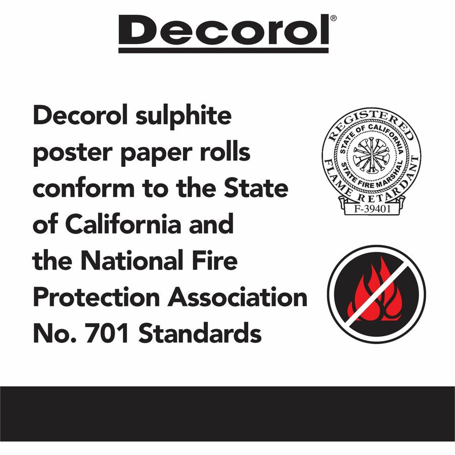 Decorol Flame-Retardant Art Paper Roll - Art, Classroom, Office, Banner, Bulletin Board - 7.40" Height x 36" Width x 100