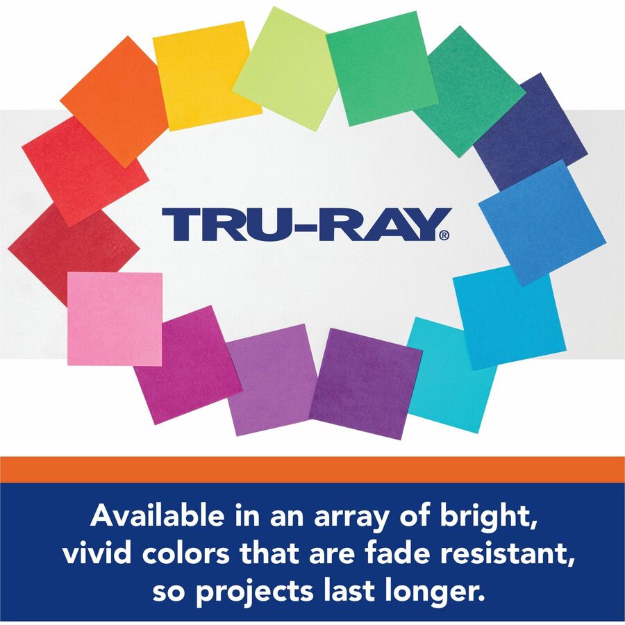 Tru-Ray Construction Paper - Project - 12" Width x 9" Length - Salmon - Sulphite - 50 / Pack