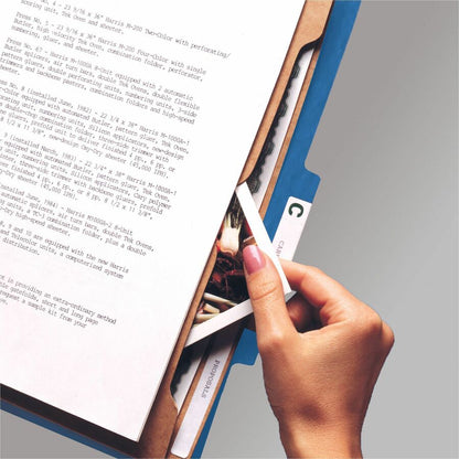 Smead SafeSHIELD 2/5 Tab Cut Letter Recycled Classification Folder - 8 1/2" x 11" - 2" Expansion - 2 x 2S Fastener - 2 P