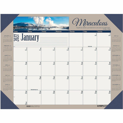 House of Doolittle Earthscapes Motivational Desk Pad - Julian Dates - Monthly - 12 Month - January 2027 to December 2027