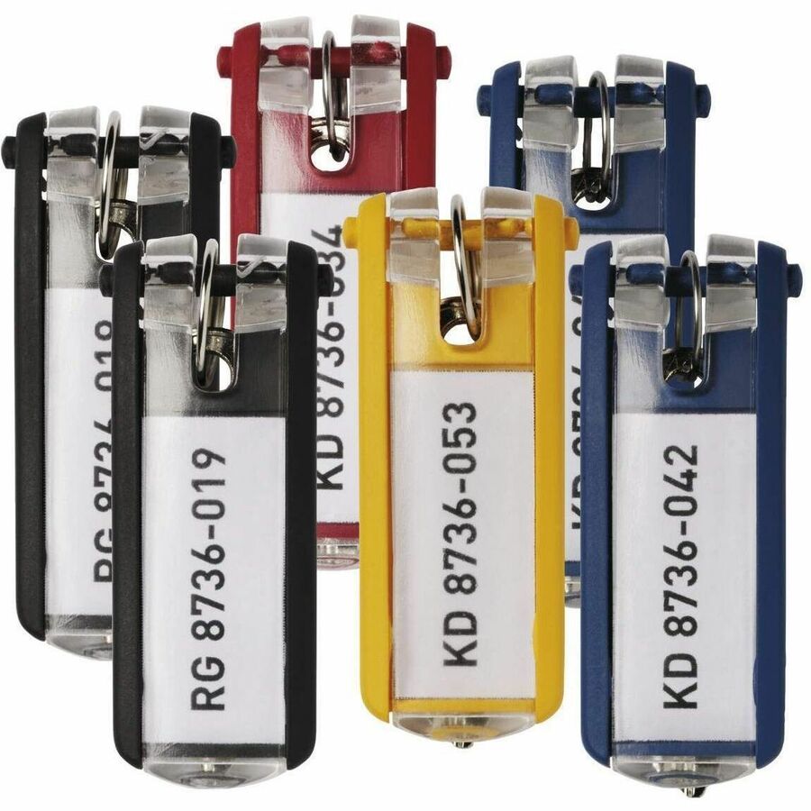 DURABLE Label Window Key Tags - Assorted - 24 / Pack
