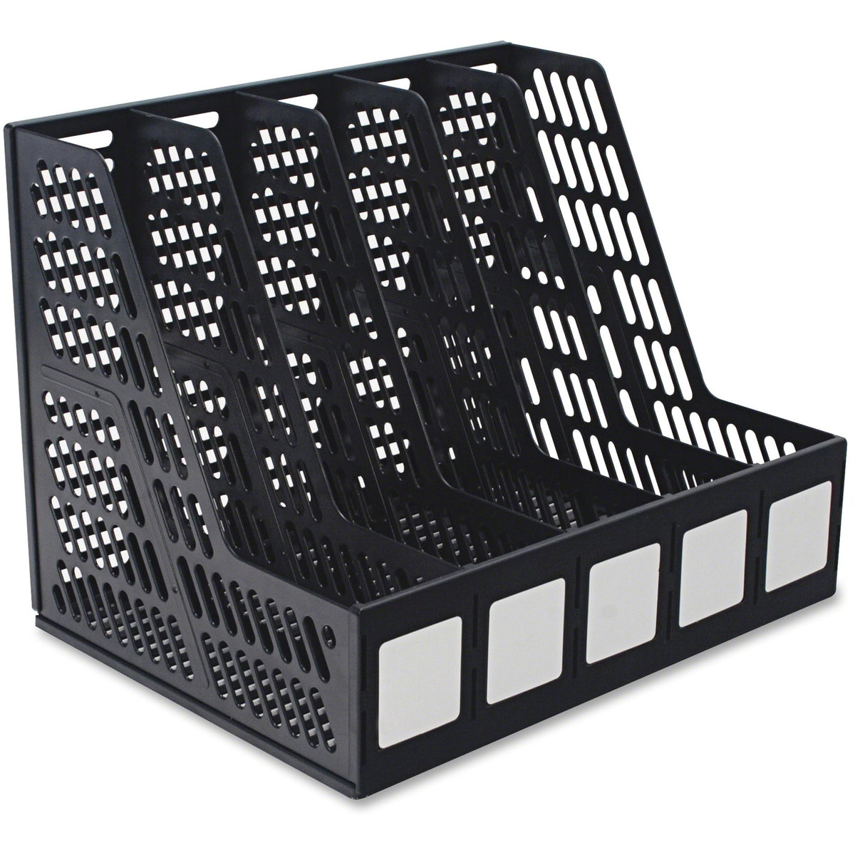 Advantus 5-compartment Magazine/Literature File - 5 Compartment(s) - Desktop - Durable, Lightweight, Labeling Area - Bla