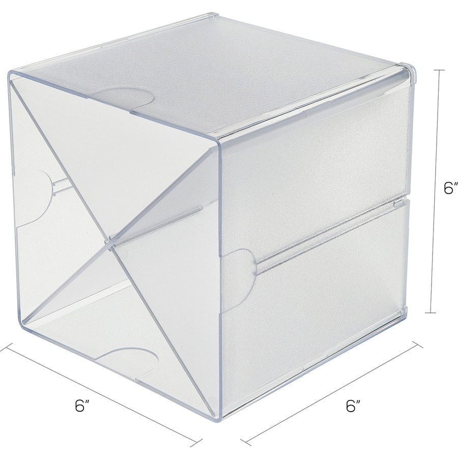 Deflecto Stackable Cube Organizer - 4 Compartment(s) - 6" Height x 6" Width x 7.25" Depth - Desktop - Stackable - Clear 