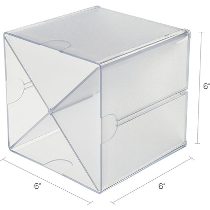 Deflecto Stackable Cube Organizer - 4 Compartment(s) - 6" Height x 6" Width x 7.25" Depth - Desktop - Stackable - Clear 