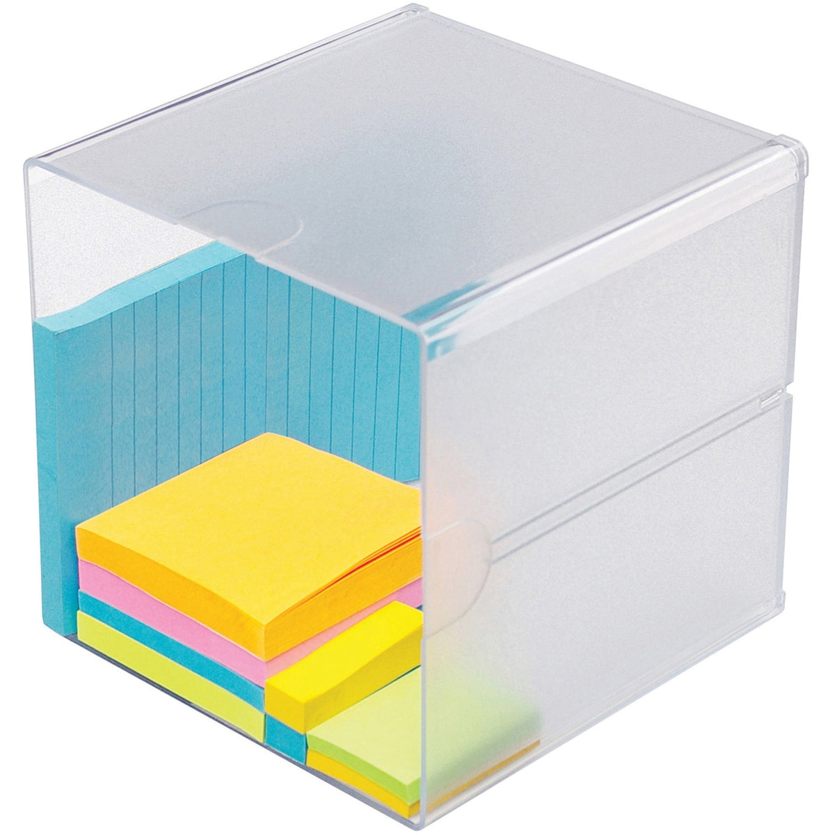 Deflecto Stackable Cube Organizer - 1 Compartment(s) - 6" Height x 6" Width x 6" Depth - Desktop - Stackable - Clear - P