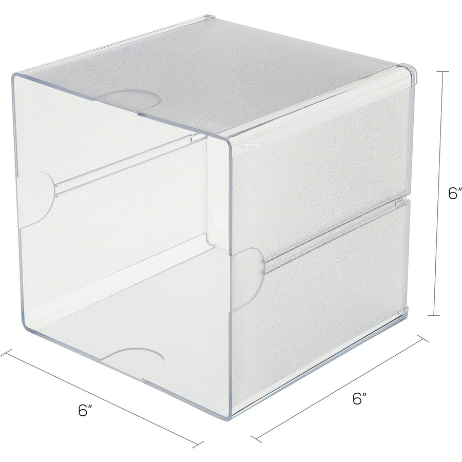 Deflecto Stackable Cube Organizer - 1 Compartment(s) - 6" Height x 6" Width x 6" Depth - Desktop - Stackable - Clear - P