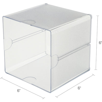 Deflecto Stackable Cube Organizer - 1 Compartment(s) - 6" Height x 6" Width x 6" Depth - Desktop - Stackable - Clear - P