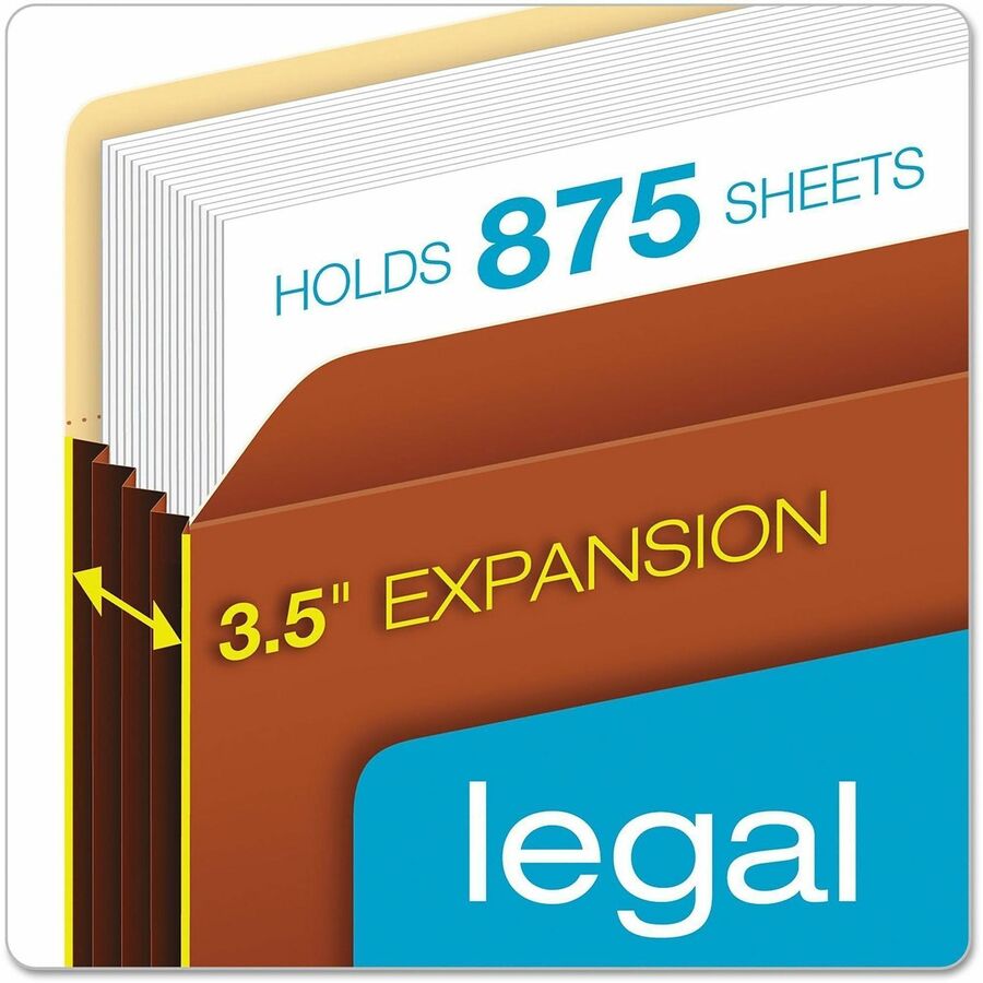 Pendaflex Legal Expanding File - 8 1/2" x 14" - 800 Sheets Capacity - 3 1/2" Expansion - Top Tab Location - 12.5 pt. - R