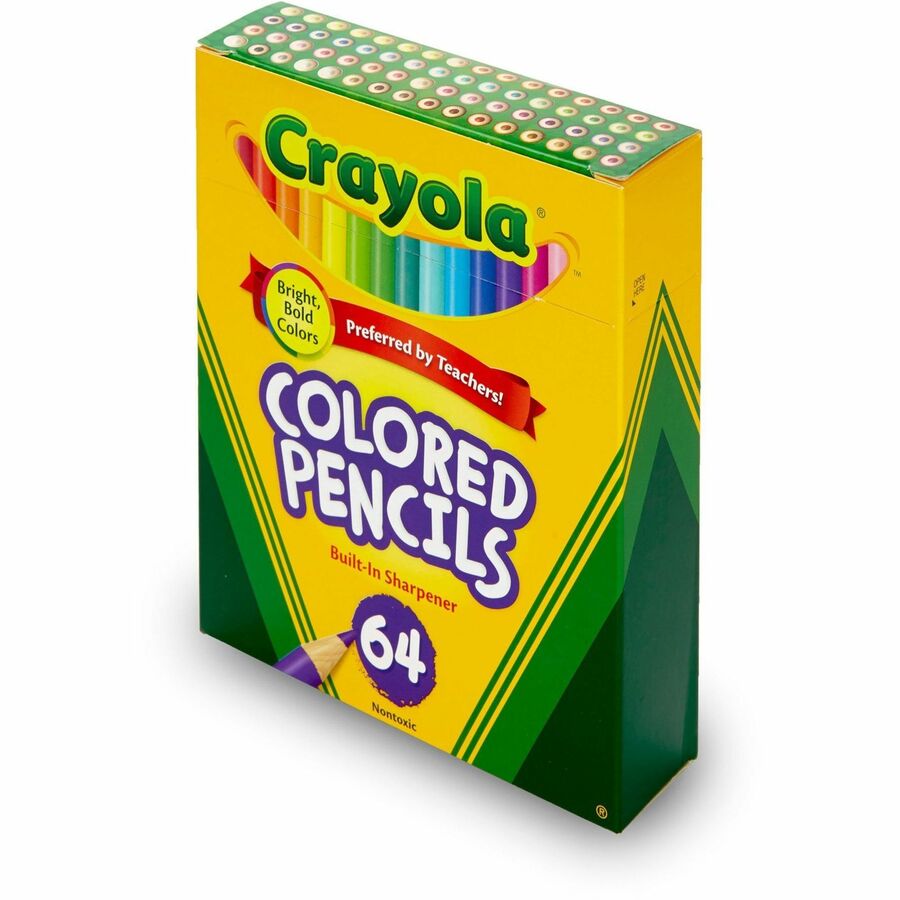Crayola Colored Pencils - 3.3 mm Assorted Lead - HB - Assorted Wood Barrel - 64 / Set