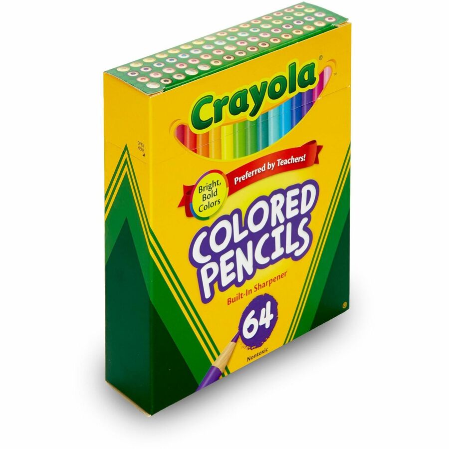 Crayola Colored Pencils - 3.3 mm Assorted Lead - HB - Assorted Wood Barrel - 64 / Set
