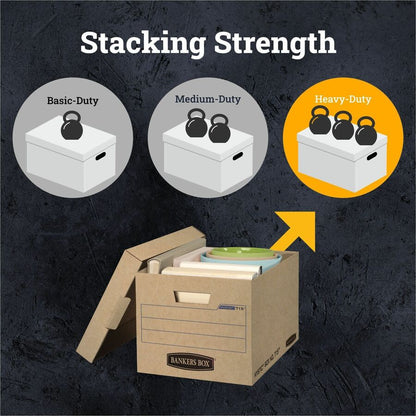 Bankers Box Mystic Storage Boxes - Internal Dimensions: 12" Width x 15" Depth x 10" Height - 25 / Carton