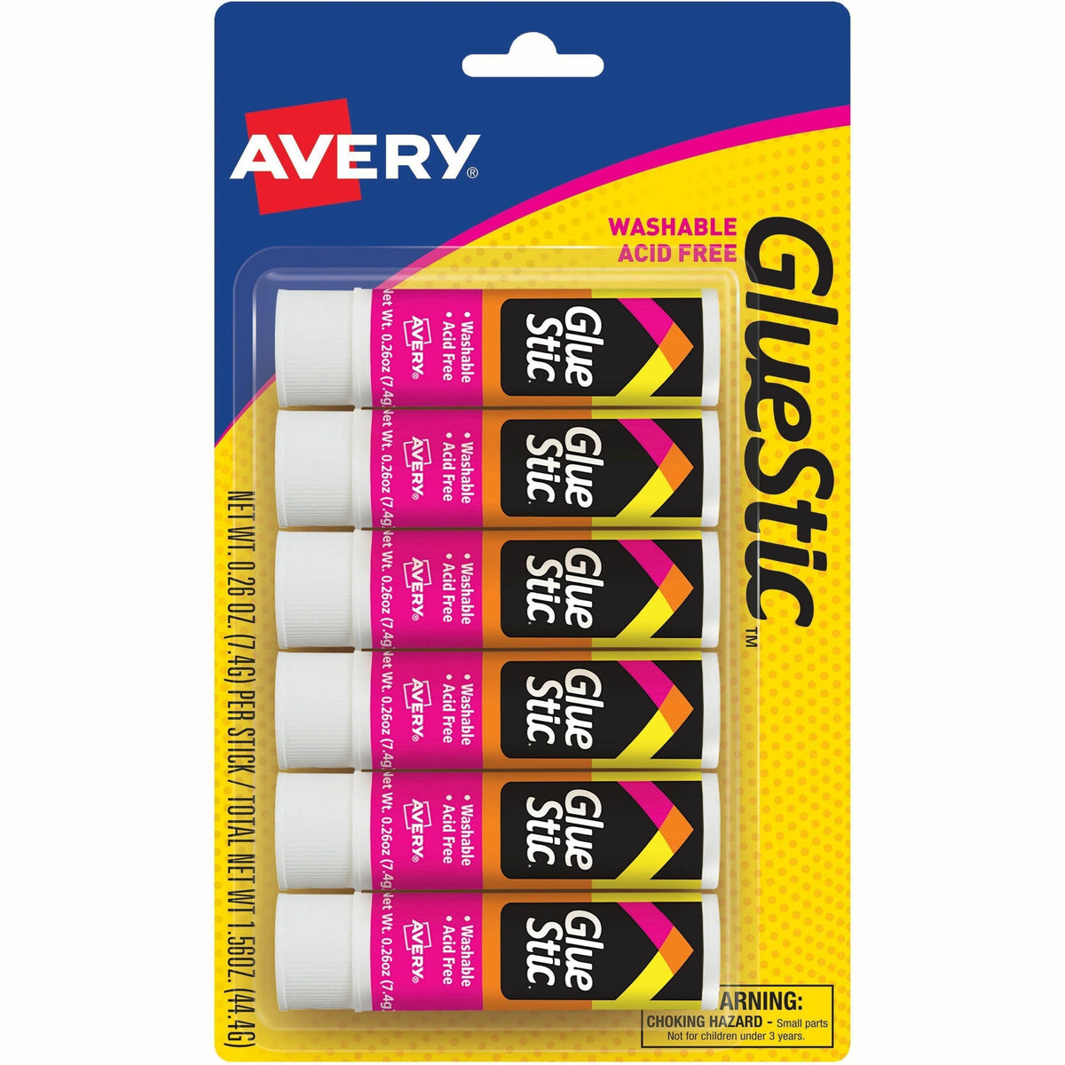 Avery® Glue Stick - 0.26 oz - White - 6 / Pack