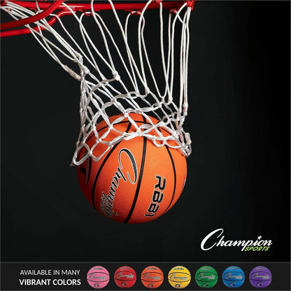 Champion Sports Size 7 Rubber Basketball Orange - 29.50" - 7 - Rubber, Nylon - Orange - 1  Each
