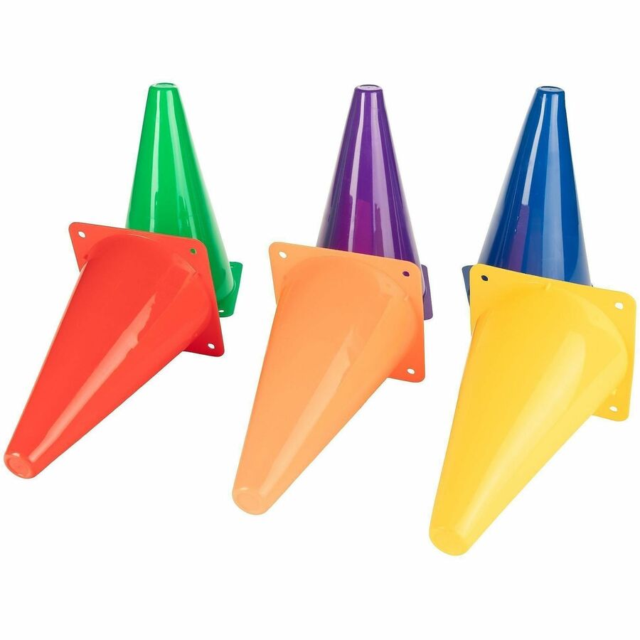 Champion Sports High Visibility Plastic Cone Set - Fluorescent Orange - Plastic